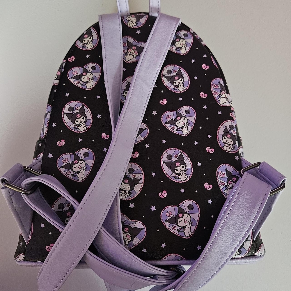 Sanrio Kuromi Heart Backpack - Black and Pink - Picture 2 of 2